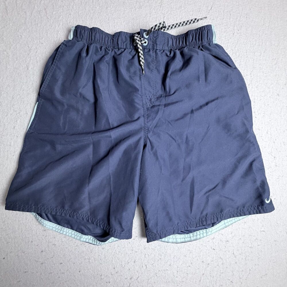 Nike Men XL Swim Shorts Trunks Pockets Two Tone Blue Lined Beach Summer Surf